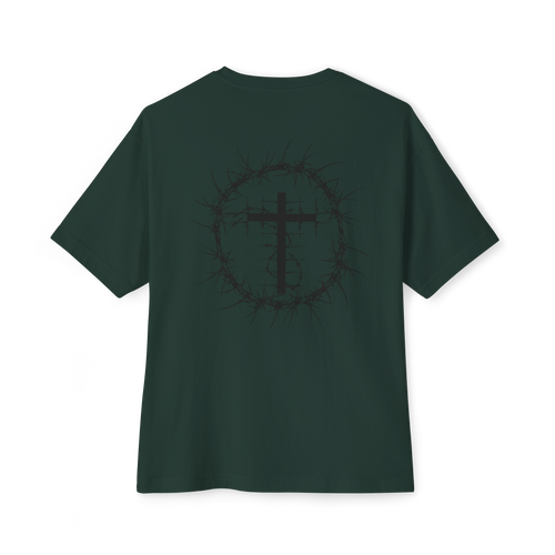ROMANS 5:3-5 Short Sleeve Shirt Dark Green