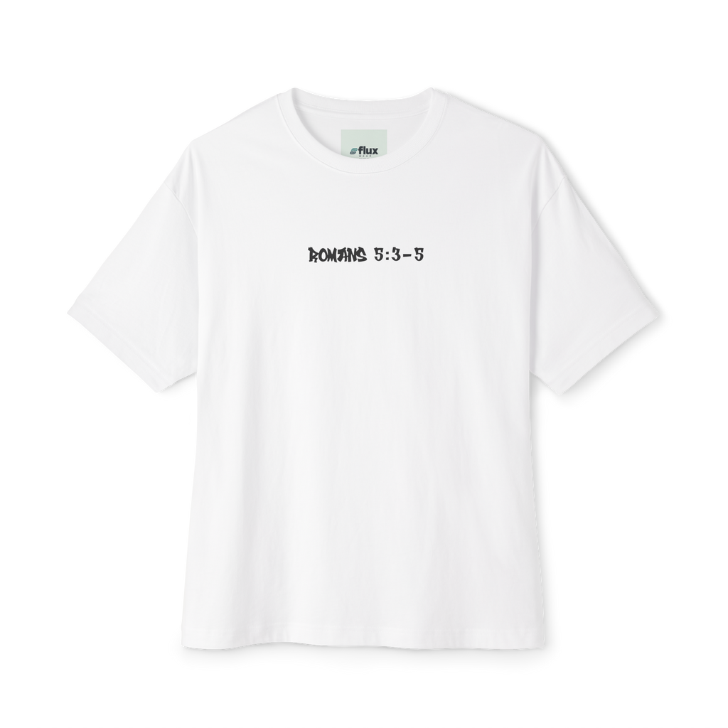 ROMANS 5:3-5 Short Sleeve Shirt White